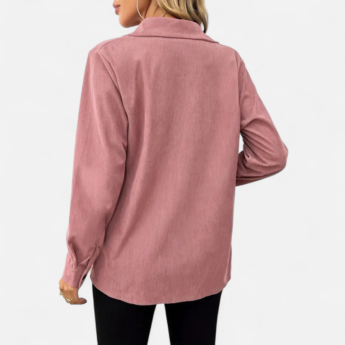 Camisa de Pana Mujer con Bolsillos de Solapa